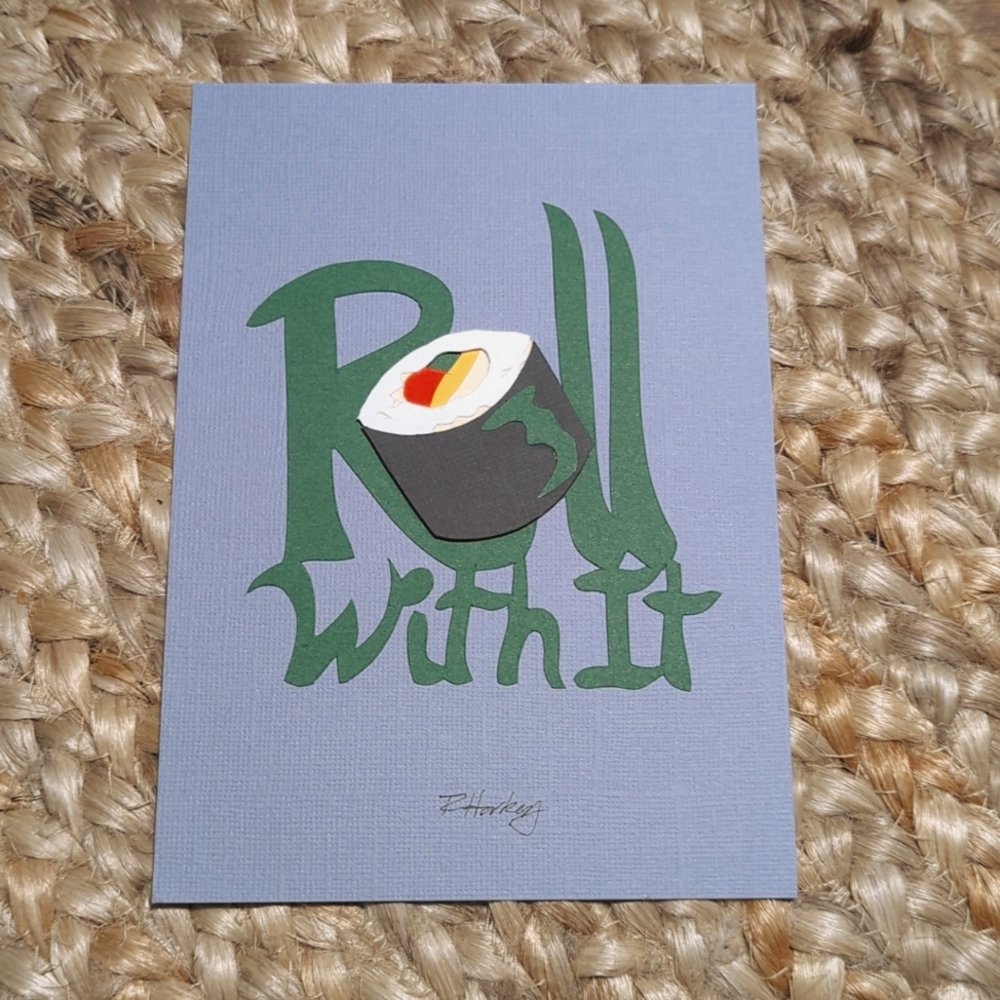 Sushi paper art, 5x7